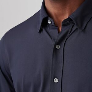 PJ PAUL JONES Men's Size XL Navy Long Sleeve Button-Up Performance Shirt Stretch